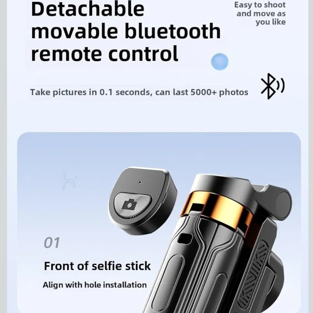Othr Black Bluetooth Remote Control Selfie Stick